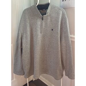 Izod Men's Quarter Zip Pullover Gray Size 3XB